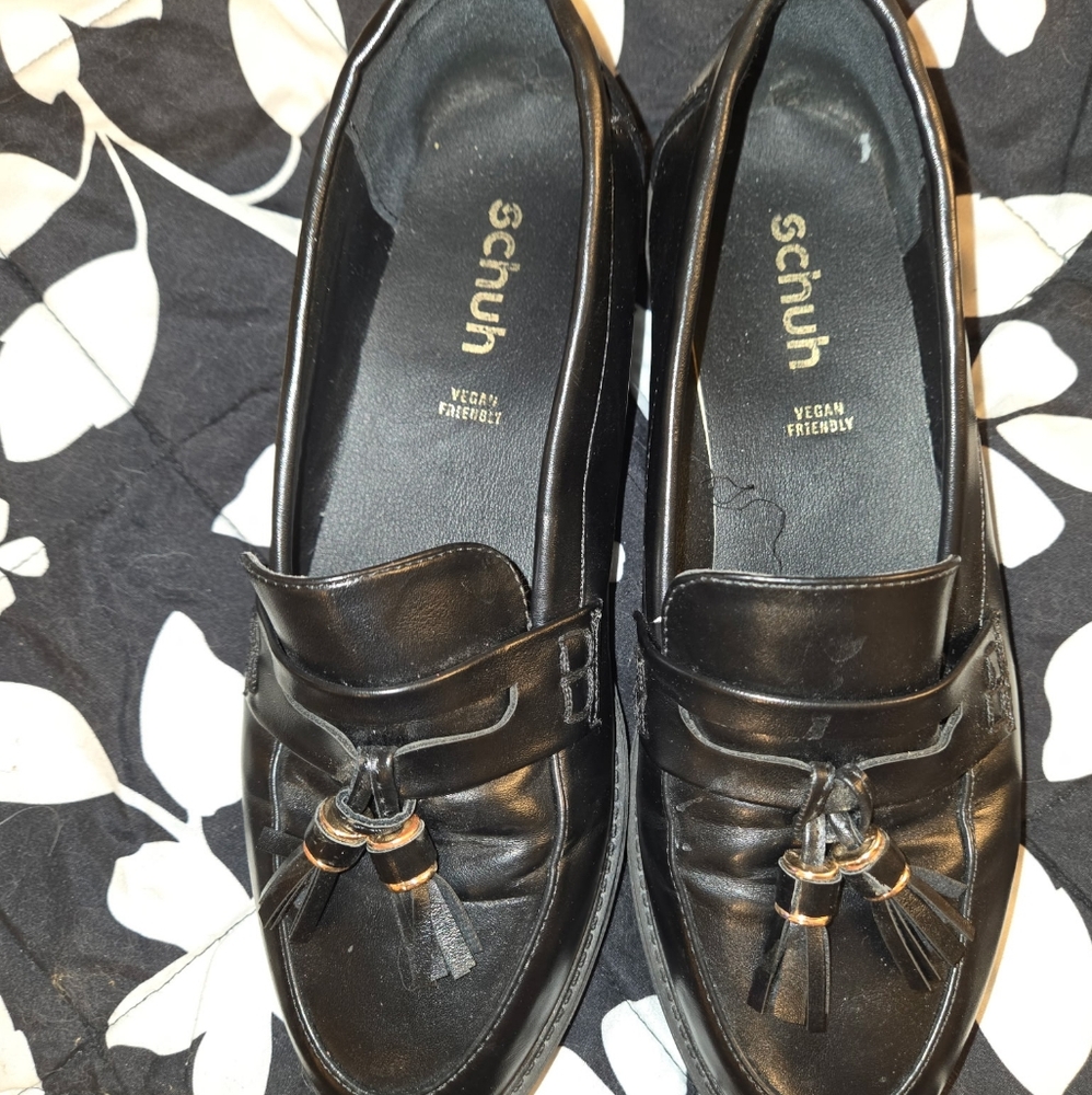 Schuh Black Loafers Vegan Friendly Leather